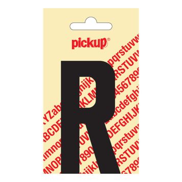 BOKSTAV PICKUP NOBEL R SVART 90 MM SELVKLEBENDE