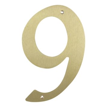 HUSNUMMER MILLERS 9 205MM MATT MESSING