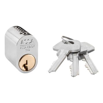 LÅSESYLINDER ASSA ABLOY 6-STIFT BASIC 1301 3 NØKLER NIKKEL