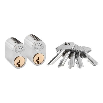 LÅSESYLINDER ASSA ABLOY 6-STIFT BASIC 1301 2STK 5 NØKLER NIKKEL
