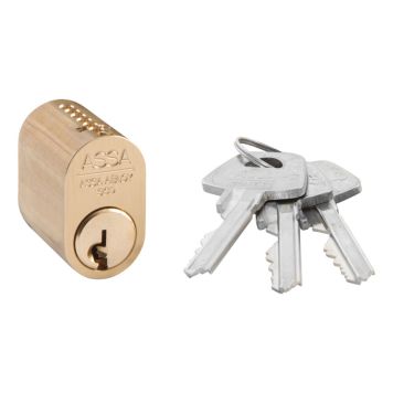 LÅSESYLINER ASSA ABLOY 6-STIFT BASIC 1301 3 NØKLER MESSING