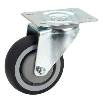 STYREHJUL DÖRNER & HELMER TPE 100 MM PLATE KULELAGER