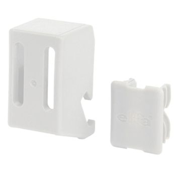 KLIPS ELFA LÅS FOR OPPHENGSKINNE HVIT 4STK