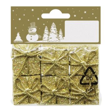 JULEPYNT SMÅ GAVER GULL 6STK