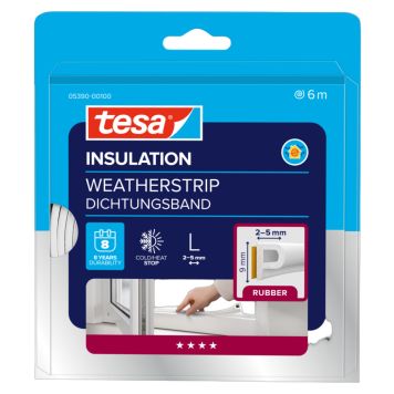 TETNINGSLIST TESA P-PROFIL HVIT 6X0,09M