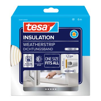 TETNINGSLIST TESA OMEGA-PROFIL HVIT 6M X 9MM