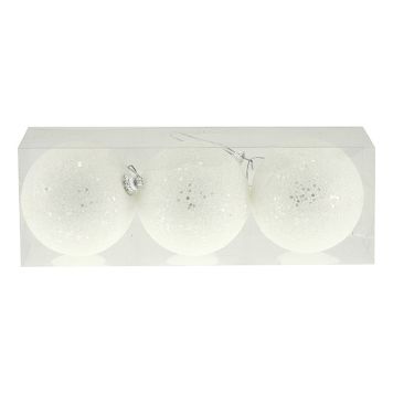 JULEKULER PLAST HVIT 3STK