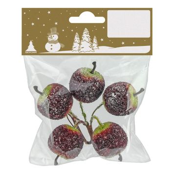 JULEPYNT EPLER M/GLITTER 3CM RØD 5STK