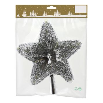 JULETREPYNT TOPPSTJERNE 23CM SØLV