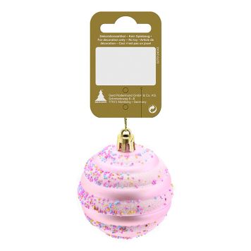 JULEKULE Ø6CM ROSA MED GLITTER