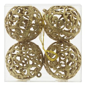 JULEKULER 6CM GULL 4STK