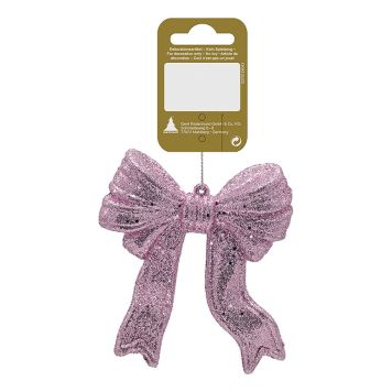 JULETREPYNT SLØYFE ROSA M/ GLITTER 