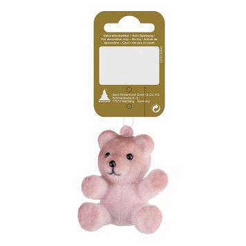 JULETREPYNT BAMSE 7X7CM LYSEROSA