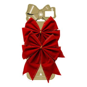 JULEPYNT JULESLØYFE FLØYEL 15X18CM RØD 2STK