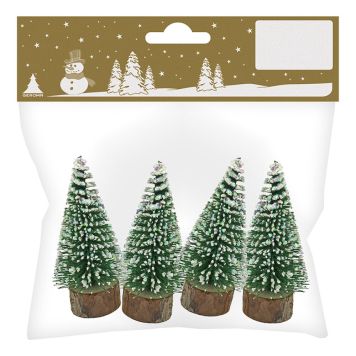 JULEDEKORASJON JULETRE 14,5CM GRØNN 4STK