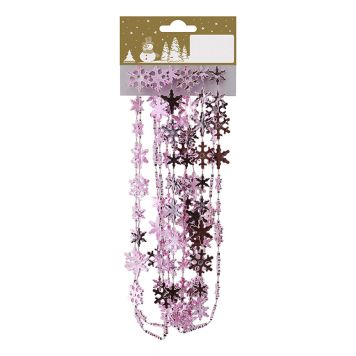 JULELENKE MED SNØFNUGG 270CM ROSA