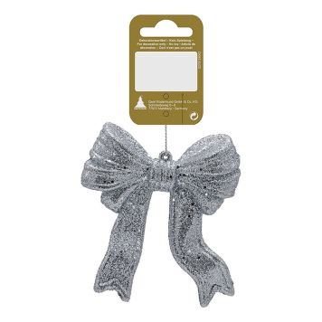 JULETREPYNT SLØYFE 16,5X8,5CM SØLV            