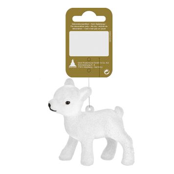 JULETREPYNT HJORT 8CM HVIT                      