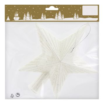 JULETREPYNT TOPPSTJERNE 18X19CM HVIT