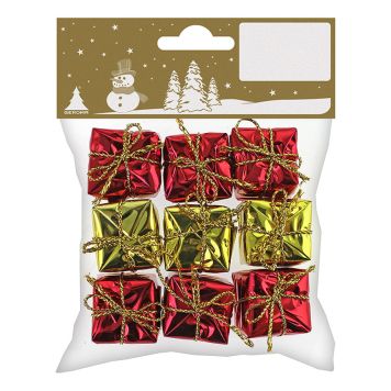 JULEPYNT PAKKER RØD/GULL 9STK