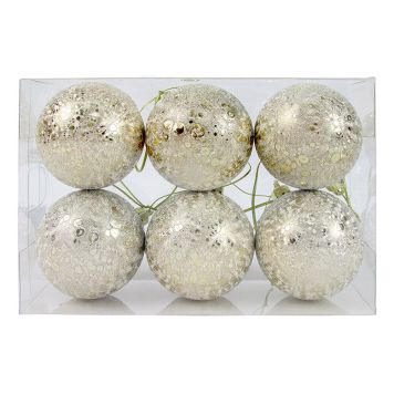 JULEKULER 6CM ANTIKK GULL 6STK