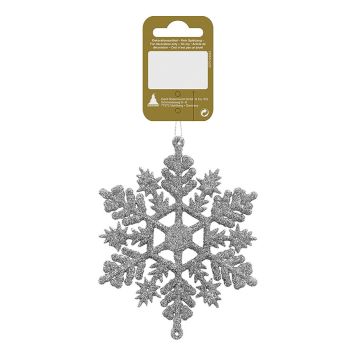 JULETREPYNT SNØFNUGG 11CM SØLV/GLITTER                   