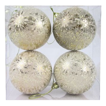 JULEKULER PLAST 8CM GULL 4STK