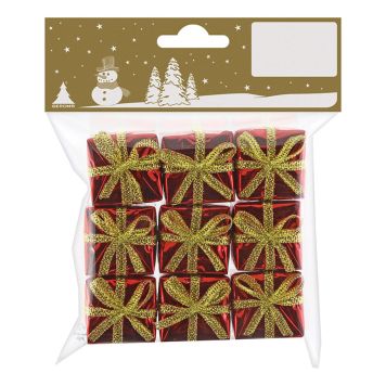 JULEPYNT PAKKER 3CM RØD 9STK