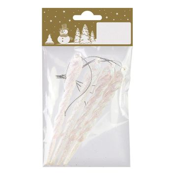 JULETREPYNT ISTAPPER PLAST HVIT 4STK            