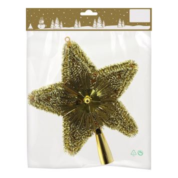 JULETREPYNT TOPPSTJERNE 23CM GULL