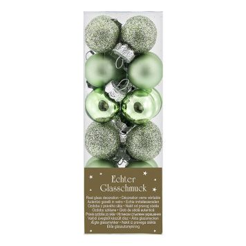 JULEKULER GLASS 2CM GRØNN 24PK              
