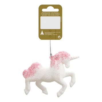 JULETREPYNT ENHJØRNING ROSA/HVIT