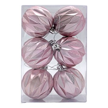 JULEKULER PLAST 6CM LYSEROSA 6STK