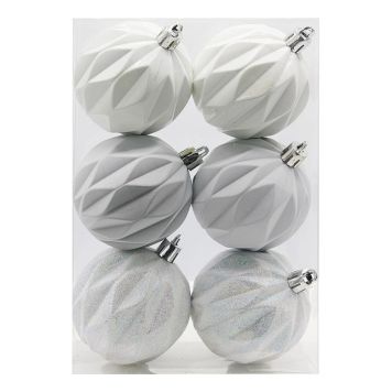 JULEKULER 6CM HVIT 6STK   