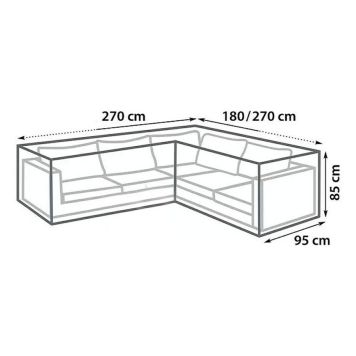 MØVELOVERTREKK SUNFUN TIL HJØRNESOFA 270X270X95X85CM