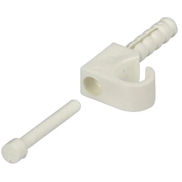 KABELKLAMME MED PLUGG REV-RITTER 9 MM HVIT 25 STK
