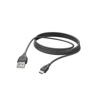 LADE-/SYNC KABEL HAMA MIKRO USB 3M SVART