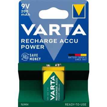 BATTERI VARTA GJENOPPLADBART 9V 200MAH