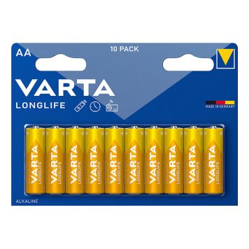 BATTERI VARTA AA LONGLIFE ALKALINE 10 STK