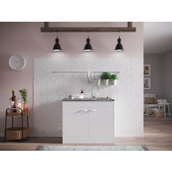 VASKEBENK RESPEKTA SAMARA M/2 DØRER 100X60CM HVIT