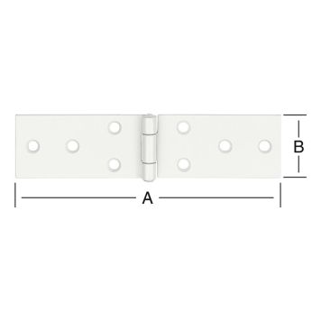HENGSEL VORMANN STÅL 140X34MM HVIT