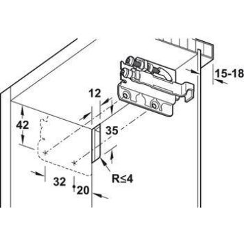 OPPHENGSKROK TIL SKAP HÄFELE