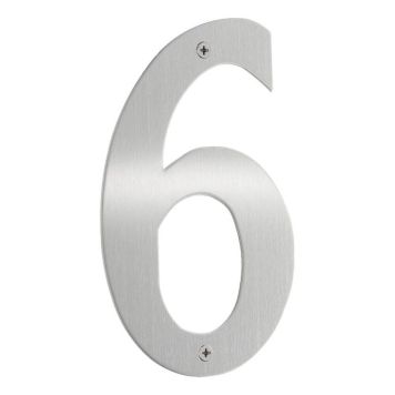 HUSNUMMER BESLAGSBODEN 6 150MM RUSTFRITT STÅL
