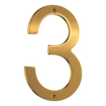 HUSNUMMER BESLAGSBODEN 3 120MM BØRSTET MESSING