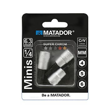 PIPENØKKELSETT MATADOR HEX 3 DELER 4-6MM