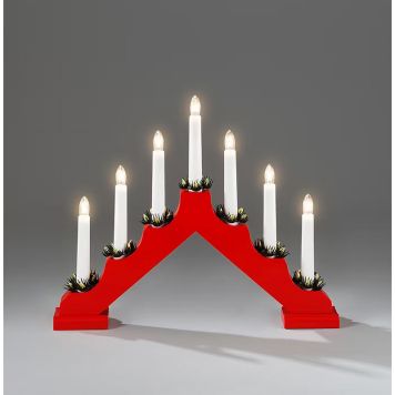 ADVENTSSTAKE KONSTSMIDE 7 MED MANSJETTER RØD