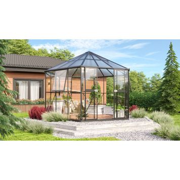 DRIVHUS VITAVIA  HERA 9000 MED SOKKEL SVART 9M²