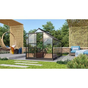 DRIVHUS VITAVIA  VENUS 7500 MED SOKKEL ALU/GLASS SVART 7,5M²