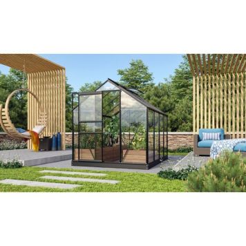 DRIVHUS VITAVIA  VENUS 5000 MED SOKKEL ALU/SORT GLASS 5M²