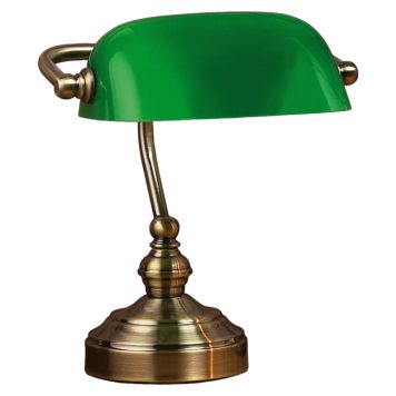 BORDLAMPE MARKSLÖJD BANKERS OKSID/GRØNN 25CM